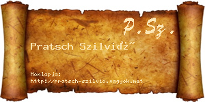 Pratsch Szilvió névjegykártya
